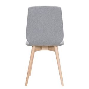 Chaises capitonnées Helvig (lot de 2) Tissu composite Vedi: Gris clair - Chêne clair