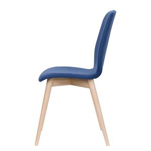 Stoelen Helvig XXL (set van 2) Textielmix Vedi: Blauw - Lichte eikenhouten