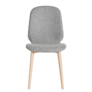 Gestoffeerde stoelen Juuma (set van 2) Textielmix Vedi: Lichtgrijs - Lichte eikenhouten