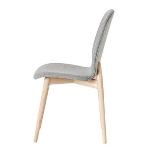 Chaises capitonnées Juuma (lot de 2) Tissu composite Vedi: Gris clair - Chêne clair