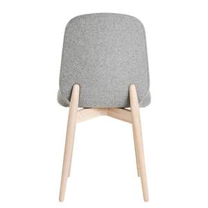 Gestoffeerde stoelen Juuma (set van 2) Textielmix Vedi: Lichtgrijs - Lichte eikenhouten