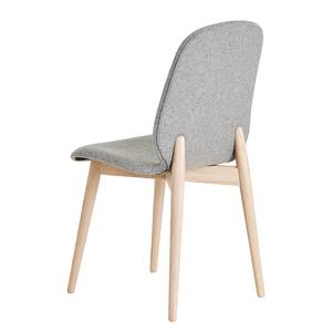 Chaises capitonnées Juuma (lot de 2) Tissu composite Vedi: Gris clair - Chêne clair