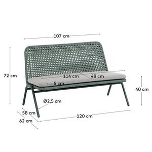 Banc de jardin Wivina Acier / Polyester - Vert / Gris