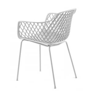 Chaise de jardin Quinn Acier / Matière plastique - Blanc - Blanc