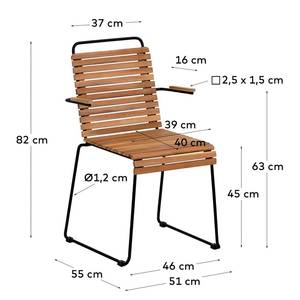 Chaise de jardin Yukari Acacia massif / Acier - Marron