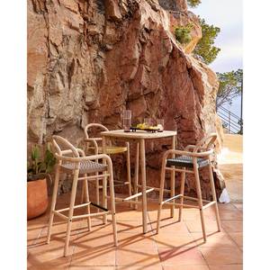 Chaises de bar Sheryl I Eucalyptus massif / Polyester - Gris - Gris