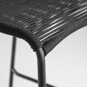 Chaises de bar Lambton II Acier / Polyester - Noir - Noir
