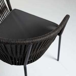 Chaise de jardin Yanet Acier / Polyester - Noir - Noir