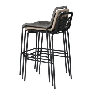 Chaises de bar Lambton I Acier / Polyester - Noir - Noir