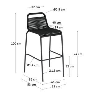 Barstoel Lambton I (set van 4) staal/polyester - zwart - Zwart