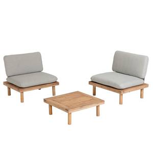 Loungegruppe Viridis (3-teilig) Akazie massiv / Polyester - Braun / Grau