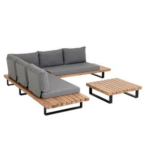 Loungegroep Zalika (4-delig) massief acaciahout/polyester - bruin/grijs