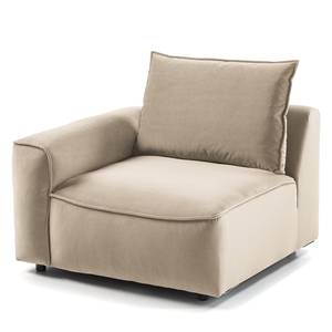 Modulaire fauteuil BUCKLEY fluweel - Velours Shyla: Beige - Armleuning vooraanzicht links