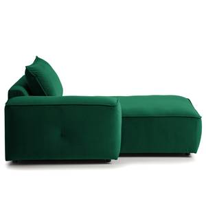 Modulaire chaise longue BUCKLEY fluweel - Velours Shyla: Donkergroen - Armleuning vooraanzicht links