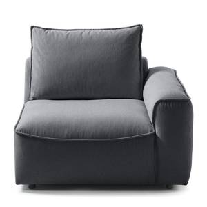 Fauteuil modulable BUCKLEY Tissu - Tissu Saia: Gris minéral - Accoudoir monté à droite (vu de face)