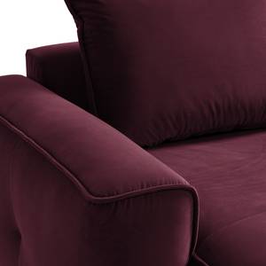 Modulaire chaise longue BUCKLEY fluweel - Velours Shyla: Aubergine - Armleuning vooraanzicht links