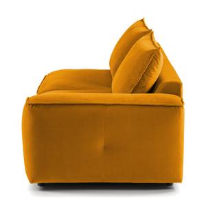 Canapé modulable 2/3 places BUCKLEY Velours - Velours Shyla: Orange jaune - Accoudoir monté à droite (vu de face)