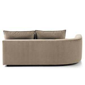 Ottomane modulable BUCKLEY Velours - Velours Shyla: Beige - 196 x 146 cm - Alignement à gauche