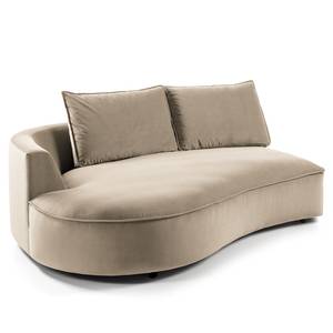 Ottomane modulable BUCKLEY Velours - Velours Shyla: Beige - 196 x 146 cm - Alignement à gauche