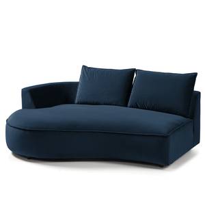 Ottomane modulable BUCKLEY Velours - Velours Shyla: Bleu foncé - 196 x 146 cm - Alignement à gauche