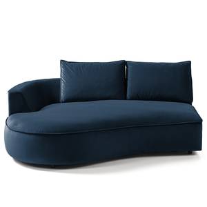 Ottomane modulable BUCKLEY Velours - Velours Shyla: Bleu foncé - 196 x 146 cm - Alignement à gauche