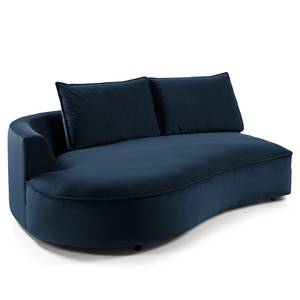 Ottomane modulable BUCKLEY Velours - Velours Shyla: Bleu foncé - 196 x 146 cm - Alignement à gauche