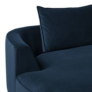 Ottomane modulable BUCKLEY Velours - Velours Shyla: Bleu foncé - 196 x 146 cm - Alignement à gauche