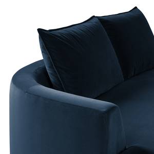 Ottomane modulable BUCKLEY Velours - Velours Shyla: Bleu foncé - 196 x 146 cm - Alignement à gauche