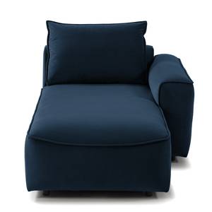 Modulaire chaise longue BUCKLEY fluweel - Velours Shyla: Donkerblauw - Armleuning vooraanzicht rechts