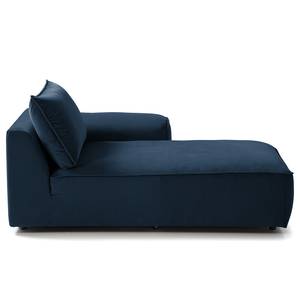 Modulaire chaise longue BUCKLEY fluweel - Velours Shyla: Donkerblauw - Armleuning vooraanzicht rechts