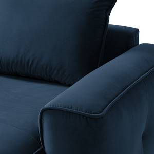 Modulaire chaise longue BUCKLEY fluweel - Velours Shyla: Donkerblauw - Armleuning vooraanzicht rechts