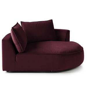 Modulottomane BUCKLEY Samt Shyla: Aubergine - 126 x 154 cm - Ausrichtung rechts