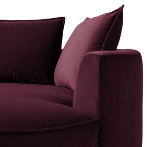 Modulottomane BUCKLEY Samt - Samt Shyla: Aubergine - 126 x 154 cm - Ausrichtung rechts