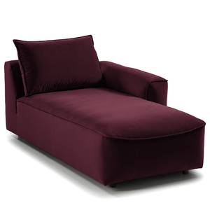 Modullongchair BUCKLEY Samt Shyla: Aubergine - Armlehne davorstehend rechts