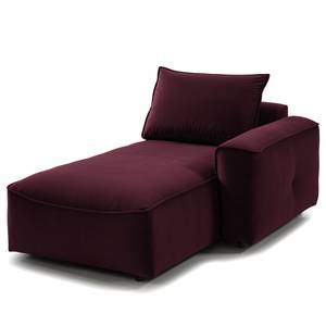 Méridienne modulable BUCKLEY Velours - Velours Shyla: Aubergine - Accoudoir monté à droite (vu de face)