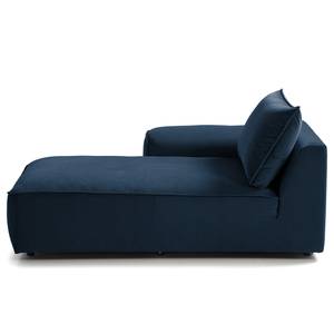 Modulaire chaise longue BUCKLEY fluweel - Velours Shyla: Donkerblauw - Armleuning vooraanzicht links