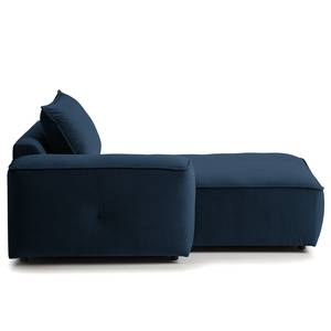 Modulaire chaise longue BUCKLEY fluweel - Velours Shyla: Donkerblauw - Armleuning vooraanzicht links