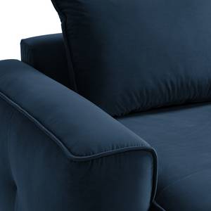 Modulaire chaise longue BUCKLEY fluweel - Velours Shyla: Donkerblauw - Armleuning vooraanzicht links