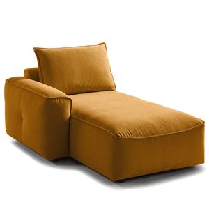 Modulaire chaise longue BUCKLEY geweven stof - Geweven stof Saia: Oker - Armleuning vooraanzicht links