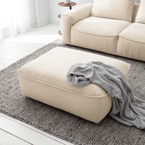 Gestoffeerde hocker BUCKLEY geweven stof - Geweven stof Saia: Beige