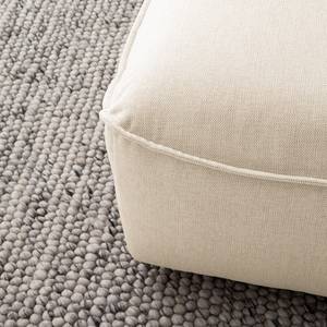 Gestoffeerde hocker BUCKLEY geweven stof - Geweven stof Saia: Beige