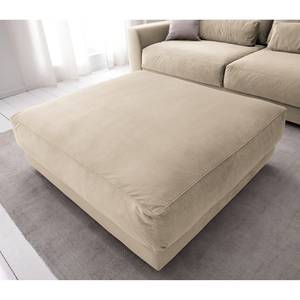 Gestoffeerde hocker WILLOWS fluweel - Velours Shyla: Beige