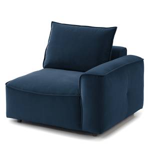 Fauteuil modulable BUCKLEY Velours - Velours Shyla: Bleu foncé - Accoudoir monté à droite (vu de face)