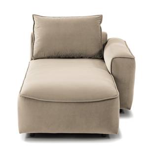 Modullongchair BUCKLEY Samt - Samt Shyla: Beige - Armlehne davorstehend rechts