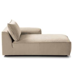 Modullongchair BUCKLEY Samt Shyla: Beige - Armlehne davorstehend rechts