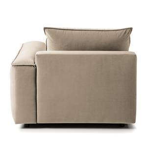 Modullongchair BUCKLEY Samt - Samt Shyla: Beige - Armlehne davorstehend rechts