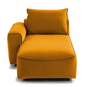 Modulaire chaise longue BUCKLEY fluweel - Velours Shyla: Oranje Geel - Armleuning vooraanzicht links