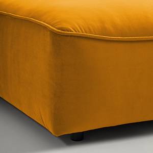 Modulaire chaise longue BUCKLEY fluweel - Velours Shyla: Oranje Geel - Armleuning vooraanzicht links