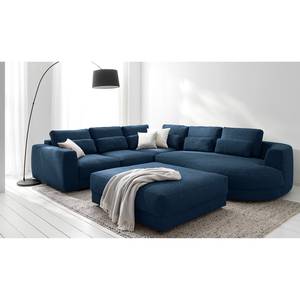 Gestoffeerde hocker WILLOWS Geweven stof Amila: Blauw