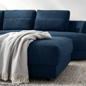 Gestoffeerde hocker WILLOWS Geweven stof Amila: Blauw